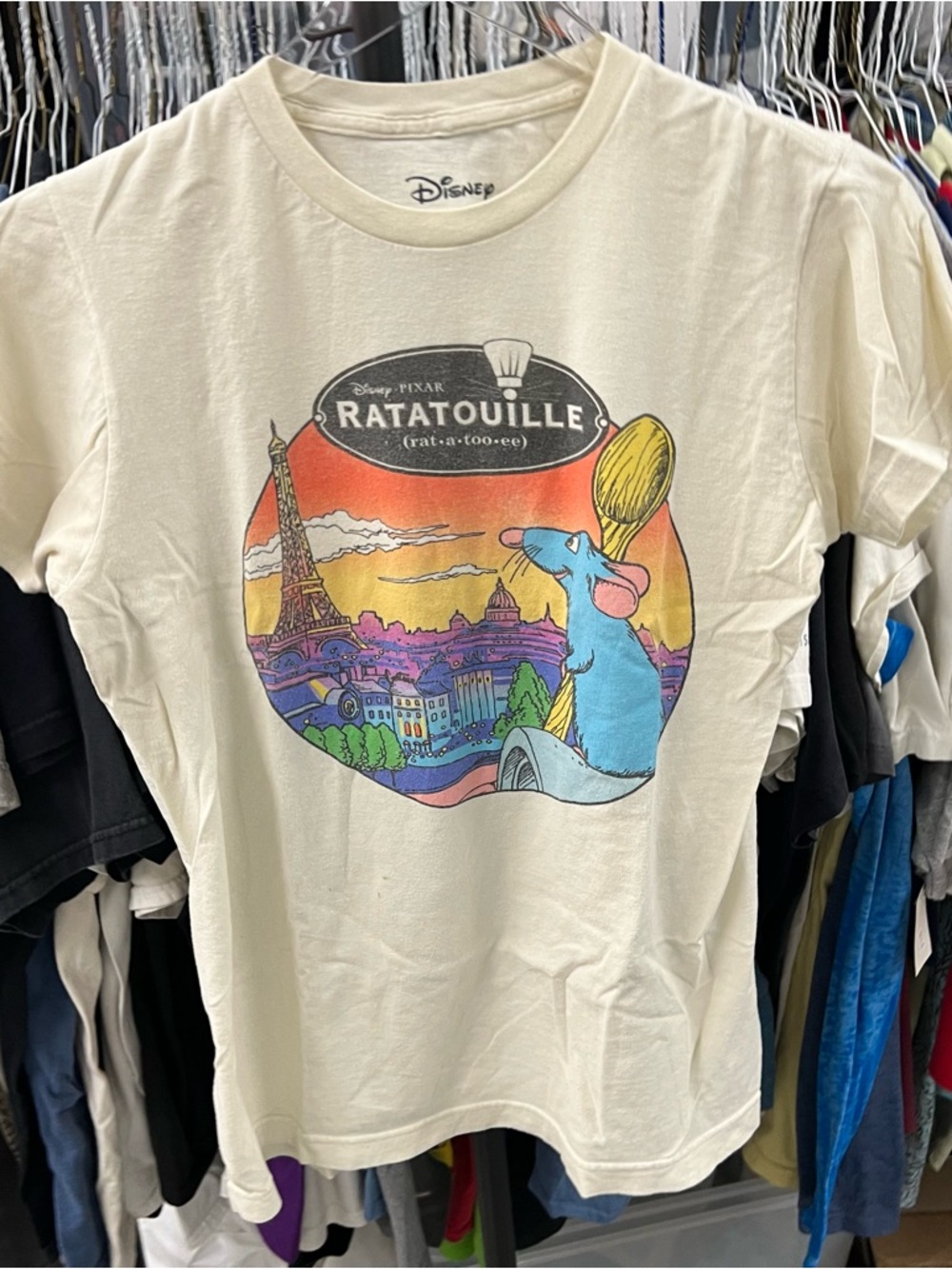Disney Pixar Ratatouille Shirt Mens Sz S Remy Paris Graphic Movie Tee